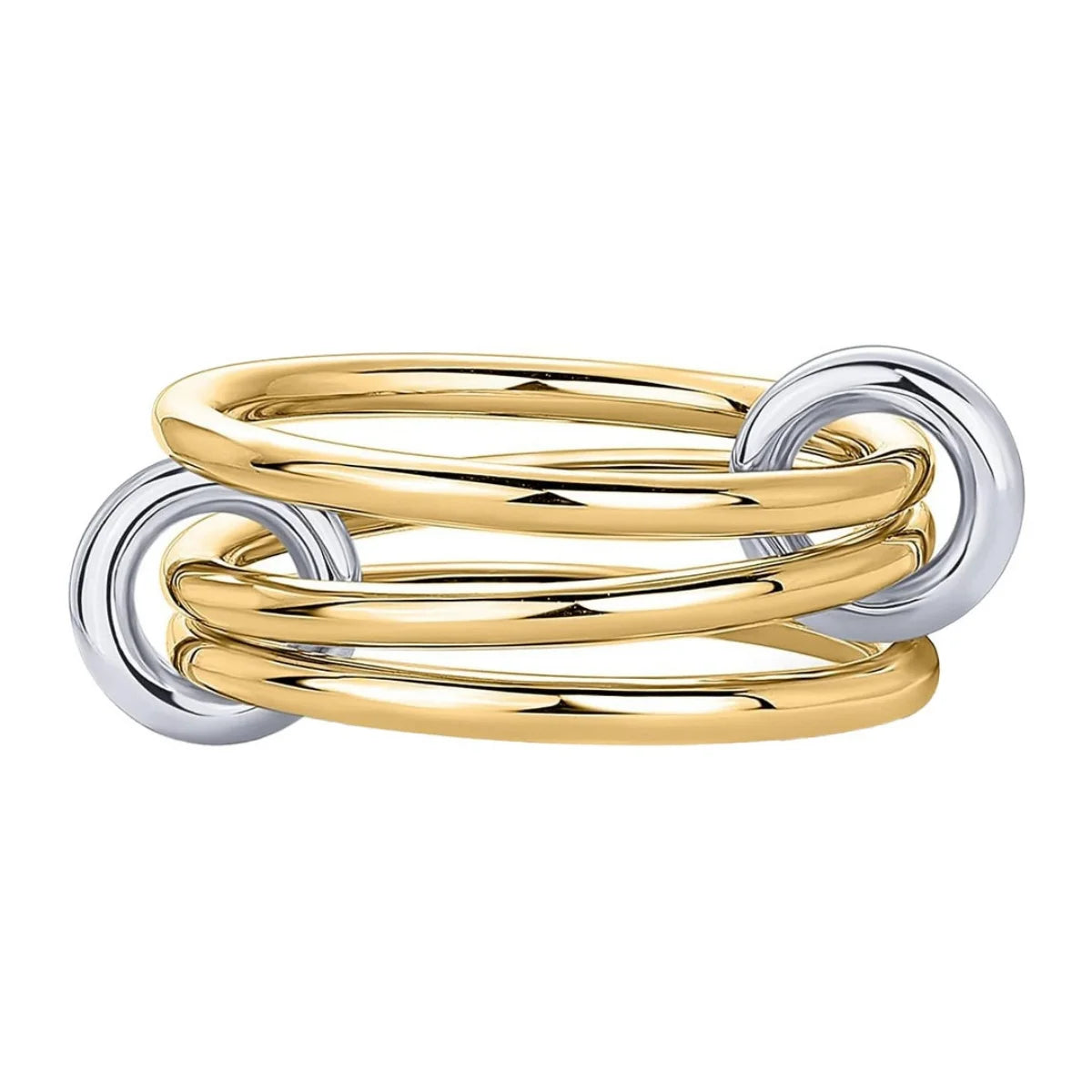 Elegant Two-Tone Copper Stackable Rings for Women