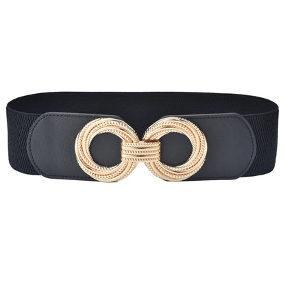 Elegant Wide Elastic Waist Belt for Women